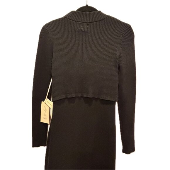 JOIE 2-Piece Ribbed Knit Sweater Maxi Dress in Black Women's S NEW - Picture 11 of 12